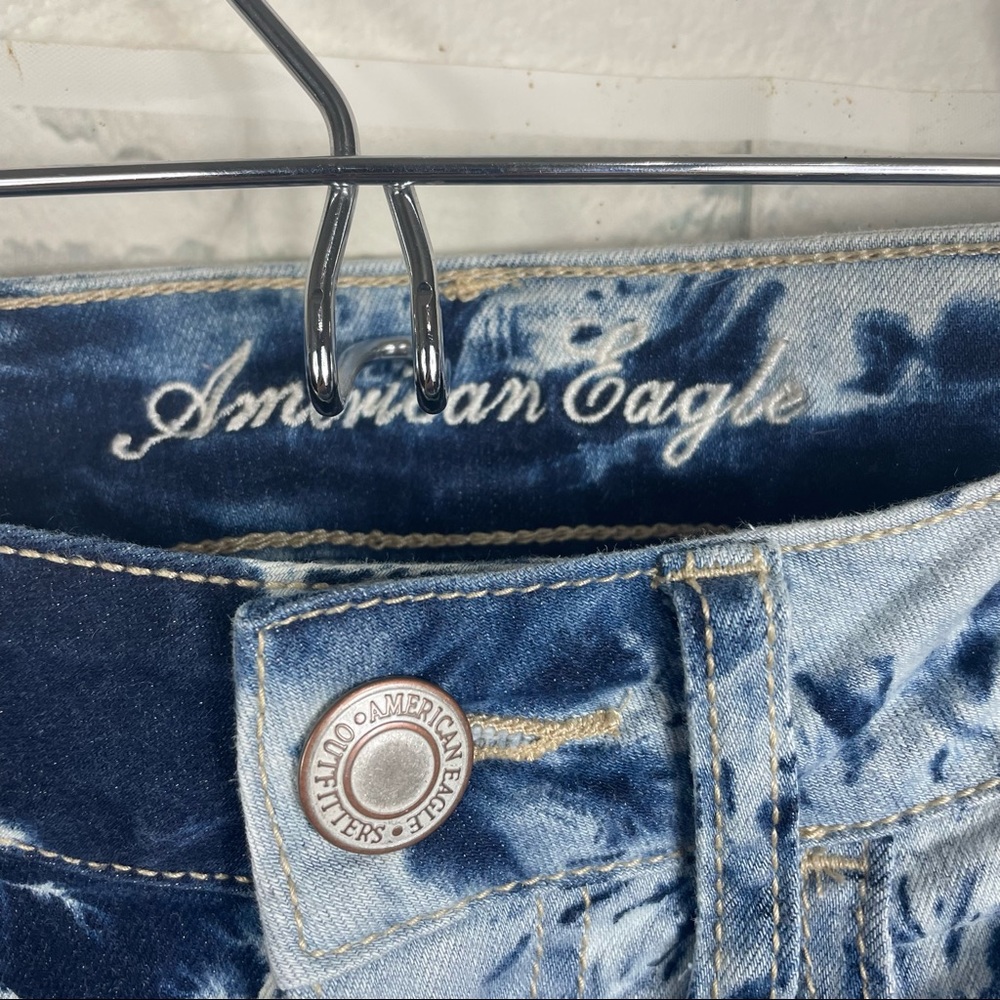 American Eagle AEO Bleached Tie Dye Skinny Stretch Jeggings 2 - Picture 6 of 11